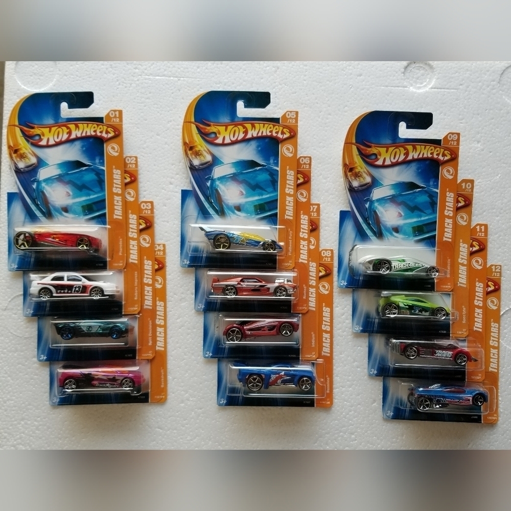 Track Stars Complete Set 1-12 Hot Wheel Cars New